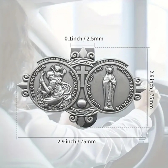 St Christopher & Our Lady of the Highway, Vehicle Medallion of Protection - Picture 4 of 6
